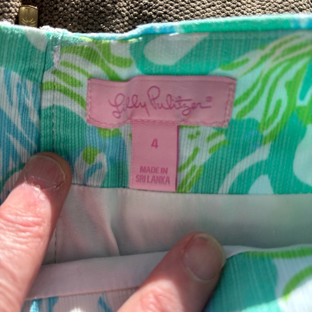 Lilly Pulitzer Pansy Skort Skirt Lagoon Green Wave Rider Sz 4 Lace - Picture 3 of 6